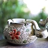 Gymqian Cenicero de Cigarrillos para Uso Interior O Exterior Ashtray Pintado a Mano Japonés Pintado de Porcelana Azul Y Blanca con Cenicero Del Lavamanos clásico/Safflower