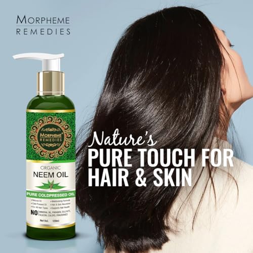 Image of Morpheme Remedies Pure Organic Neem Oil (ColdPressed & Undiluted) 120ml - Pack of 2