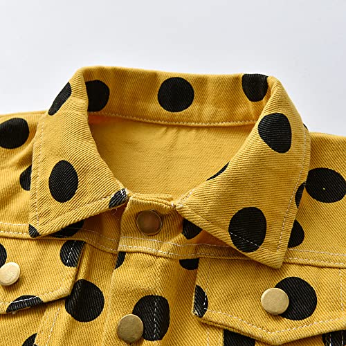 Toddler Baby Boys Girls Fashion Leopard Lapel Button Jean Jacket Coat Fall Winter Denim Pockets Windproof Shacket Top3