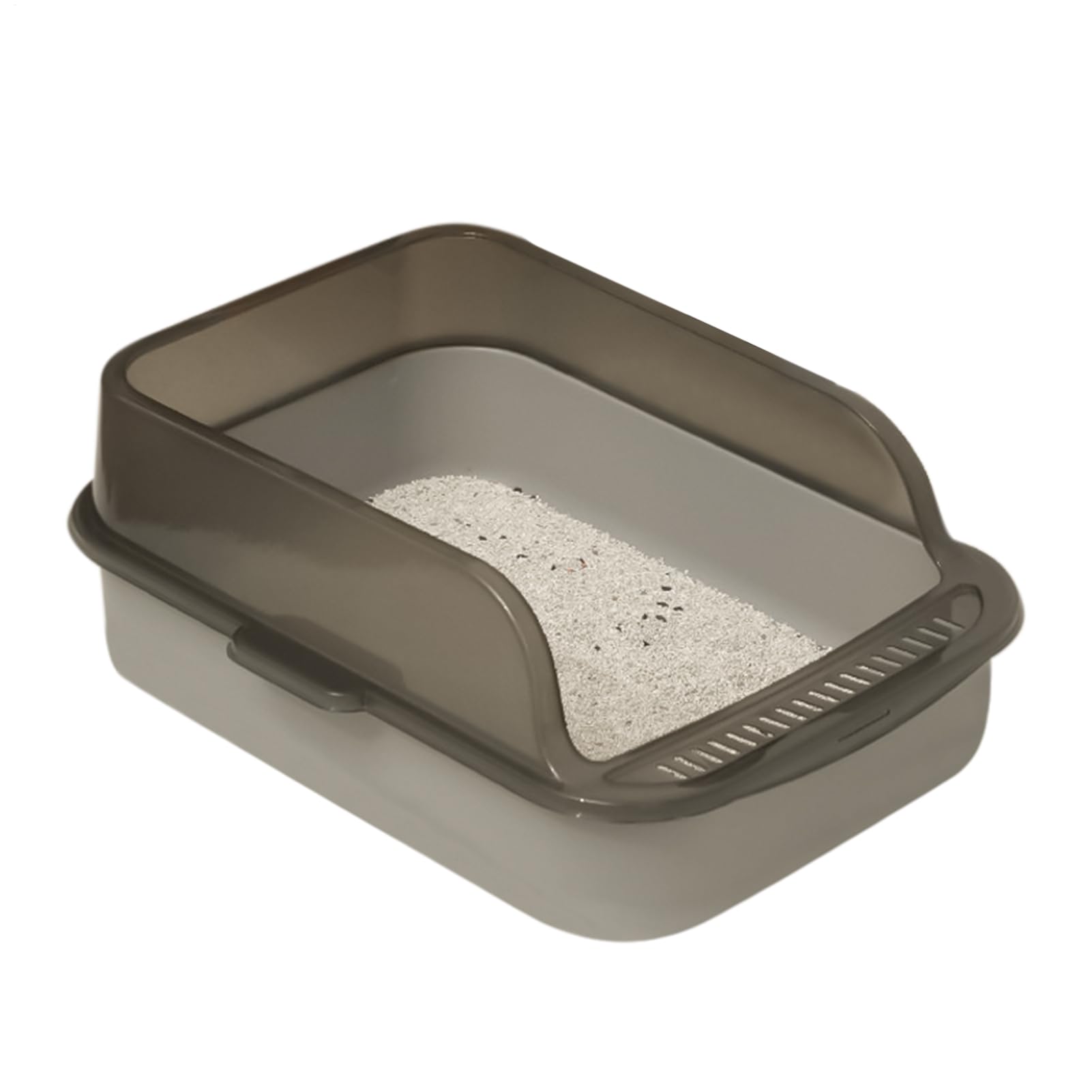 Bandeja de arena para gatos que elimina malos olores en casa gracias a su diseño abierto