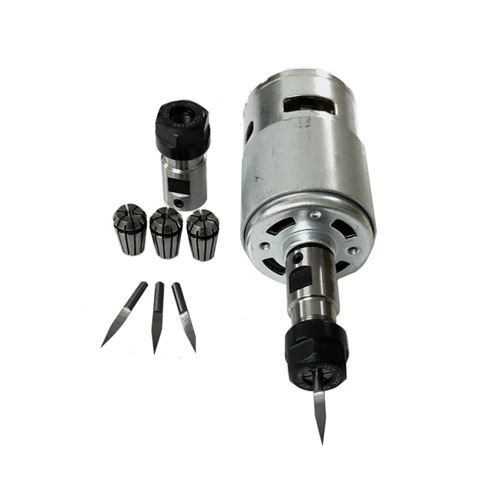 Spindelmotor, 775 Gleichstrommotor, 12–36 V, Kugellager-Spindelmotor mit ER11-Verlängerungsstange, Schnitzmesser for CNC-Fräsmaschine 1610/2417/3018(2)