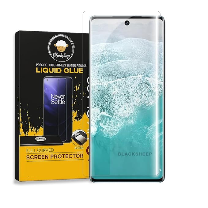 Image of BLACKSHEEP HD+ UV Tempered Glass Screen Protector Guard Compatible For Vivo V27 5G / V27 Pro 5G (6.78 Inch, Pack of 1) Full Adhesive UV Curved Case Friendly HD Clarity with easy installation kit