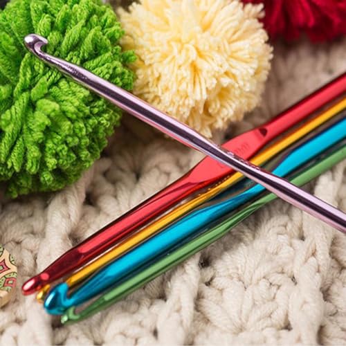 YINVA 59Pcs Crochet Hooks Set 14pcs Aluminum Crochet Hooks 20pcs Crochet Stitch Marker Knitting Accessories Tools with Case Crochet Kits for Beginners Adults 2.0mm-10.0mm - Image 2