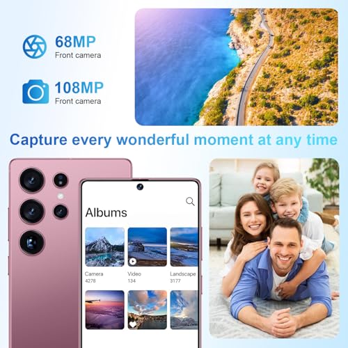 Image of S25 Ultra 5G Unlocked Smartphone,12GB+512GB Fully Cell Phone for Android 14, 6.99 inch Unlocked Cell Phone, 7000mAh, 68MP+108MP Dual Camera /Dual SIM /Fingerprint Lock /Face,Rose Gold