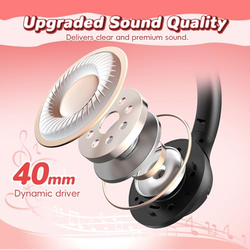 Image of Kids Bluetooth Headphones with 85H Playtime Without LED, Safe Volume 85 /94dB Wireless Headphones for Kids, Bluetooth 5.4 Over-Ear Toddler Headset for Boys Tablet /Airplane / School (Atrous & Red No LED)