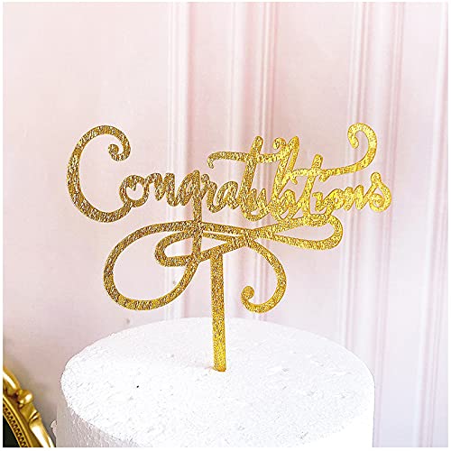 4 Pcs Gold Congratulations Cake Topper 2022 Graduation Party Supplies Graduation Decorations Acrylic Glitter Congrats Grad Party Supplies ( 4 Styles ) #TOP1