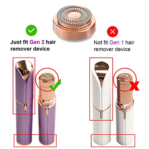Tuokiy Facial Hair Remover Replacement Blade Heads For Flawless Finishing Touch Facial Hair Remover,18K Rose Gold Plated Replacement Heads,3 Count (Fit With Gen 2 Hair Removal Device Only) #TOP1