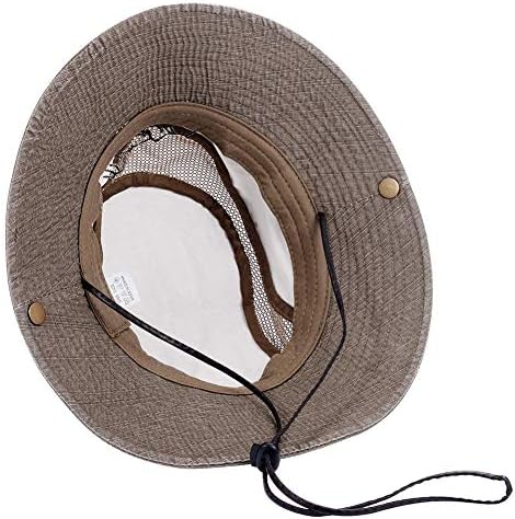 Set Sail Cotton Sun Hat UV Protection Summer Hats Beach Hat Safari Boonie Hat Foldable Fishing Hat with Breathable Mesh and Adjustable Chin Strap for Men Women Grey