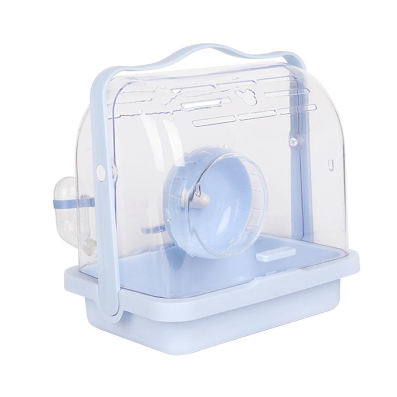 Tragbarer Kleintier Transportkäfig Hamsterkäfig Blau Kunststoff