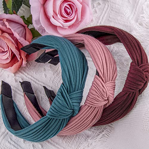 Siquk 12 Pieces Knotted Headband For Women Girls Top Knot Headbands Fashion Adult Headbands Cross Knot Headband, 12 Colors #TOP3