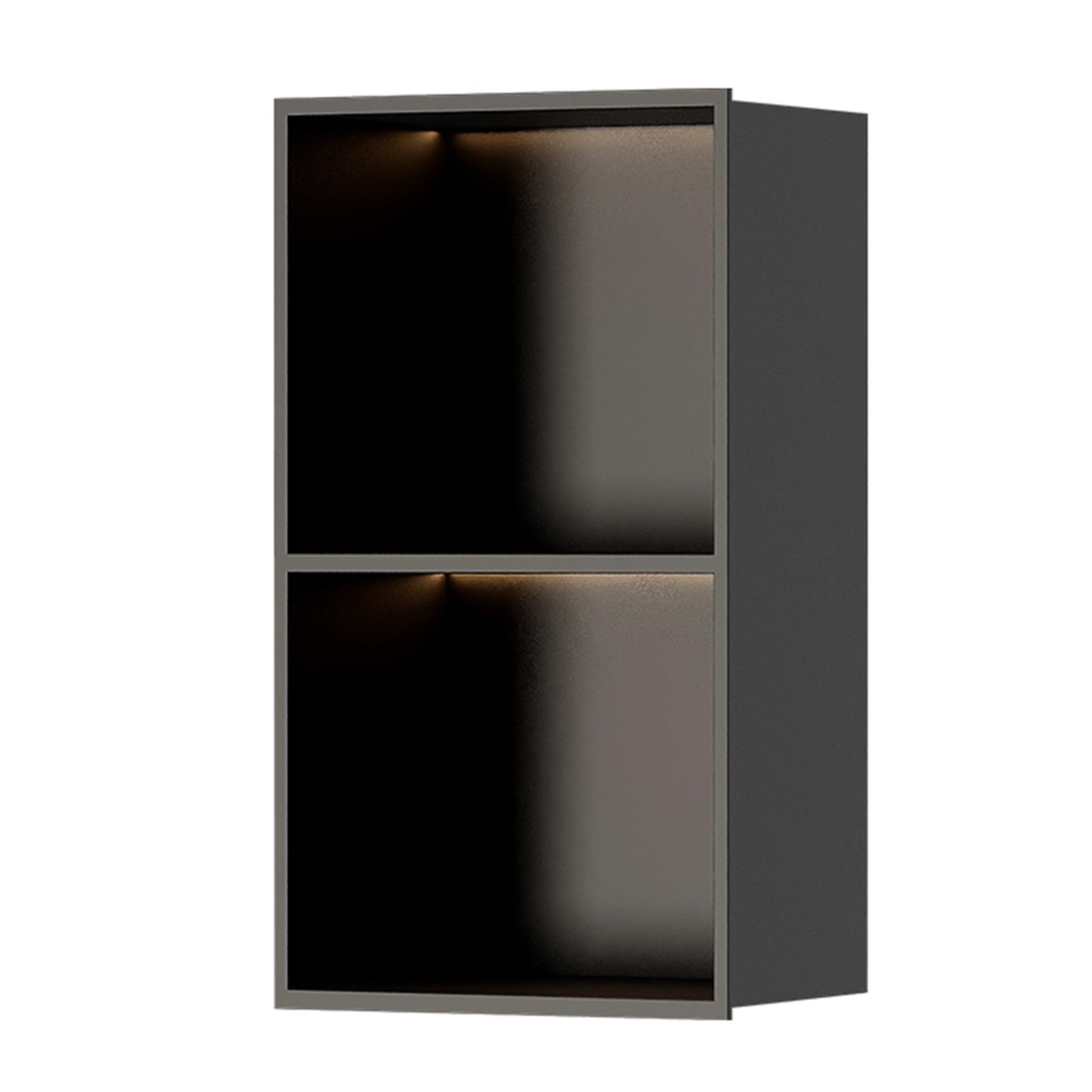 QUSYZD Recessed Niche Shower for Bathroom Storage, Wall Mounted Storage Cabinet, with LED Light, Niche Single Recessed Shower Shelf for Bathroom Storage,Black-70x28x12.5cm