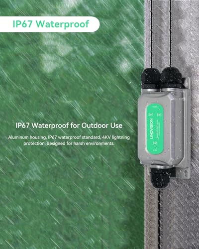 Image of LINOVISION BT90W Outdoor PoE++ Extender, Repeater and Amplifier, IEEE 802.3af /at /bt, Two PoE Outputs for IP and PTZ Cameras