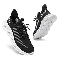Dannto Scarpe da Ginnastica Uomo Donna Sneakers Running Sportive Basket Outdoor Respirabile Mesh Scarpe da Corsa Tennis Fitness Unisex(Bianco e Nero,43)