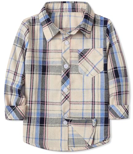 Image of Betusline Boy and Men Button Down Plaid Shirt