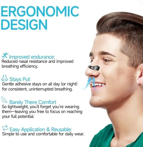 Magnetic Nose Strip 30 Days Supply (60 Tabs) with Nose Strips & Nose Strips Breathing Support – Nasal Strips & Magnetic Nasal Strip for Anti Snoring, 4 Sizes & Applicator, Non-Invasive Breathing Aid for Nighttime Comfort, Helps Open Nasal Passages & Improve Sleep - 2