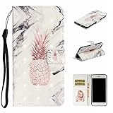 Nadoli Verkörpern 3D Bewirken Cool Marmor Ananas Entwurf Pu Leder Ständer Karte Halter Magnetisch