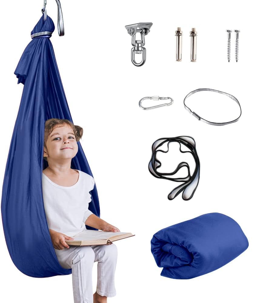 Aokitec Therapy Swing for Kids with Special Needs Hardware Included Snuggle Swing Cuddle Indoor Outdoor Adjustable Hammock for