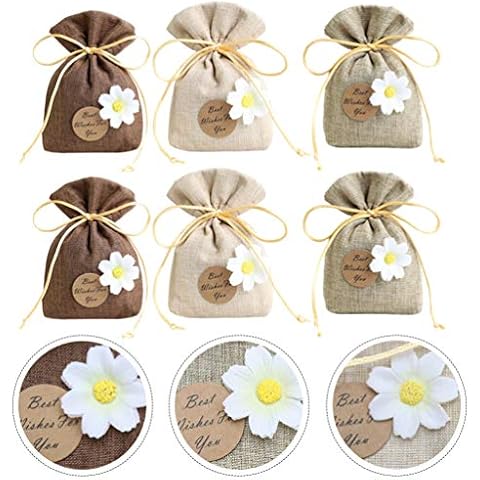 BESPORTBLE 6pcs Kordelzug Leinensäckchen Lavendelsäckchen Leere Leinen Duftsäckchen Baumwolle Säckchen Taschen Jutesäckchen Cover