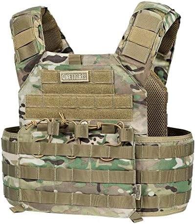 OneTigris PLPC Plate Carrier - Airsoft Vest Molle Tactical Vest Advanced Version 500D Nylon Military Combat Vest for Paintball Airsoft Wargame CS Outdoor