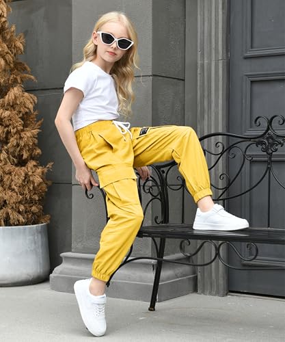 Image of AOWKULAE Girls & Women's Casual Cargo Jogger Pants, 6 Years - Women 3XL