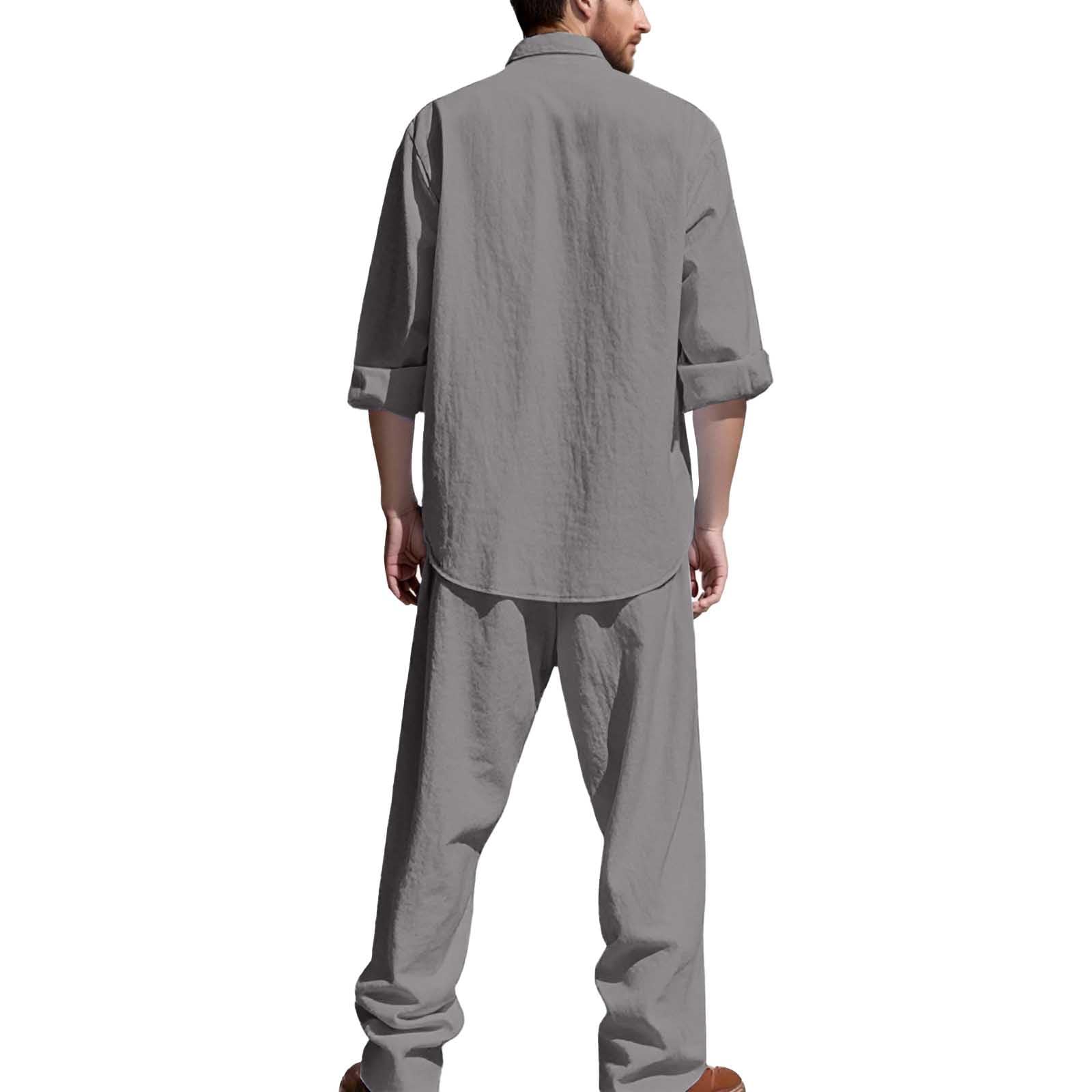 T-shirt uni à manches longues décontracté pour homme