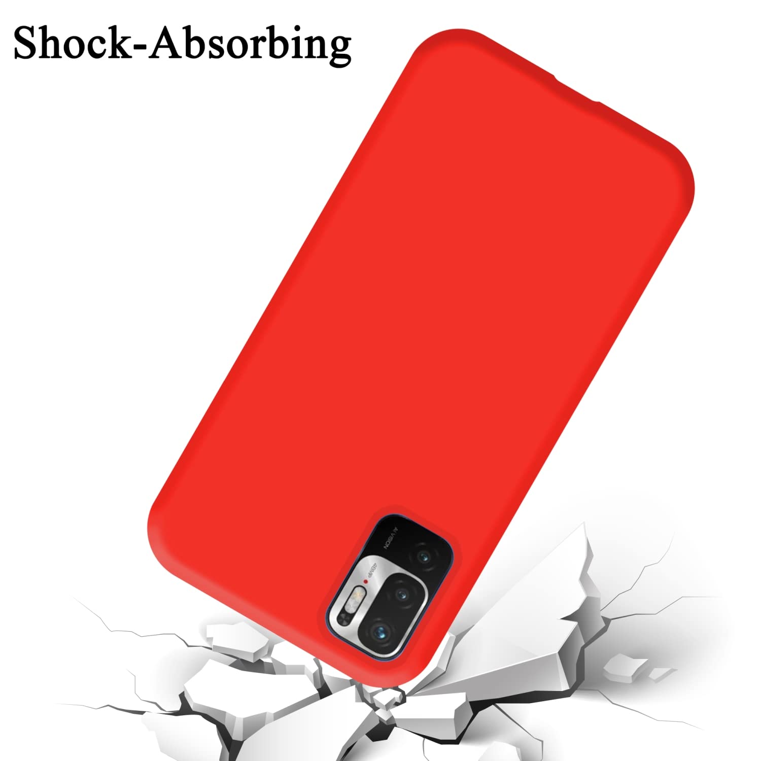 CADORABO Custodia Ibrido Con Interno In Silicone TPU E Retro In Plastica Opaca Custodia Per Cellulare Per Redmi Note 10 4g Redmi Note 11 4g Rosso Opaco Bottoni Neri 86241138