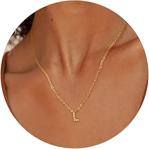 Initial Heart Necklaces for Women - Dainty Cute Necklace Small Layered 14K Gold Plated A-Z Letter CZ Pendant Trendy Satellite Chain Necklaces for Women Non Tarnish Gold Jewelry Set Gift