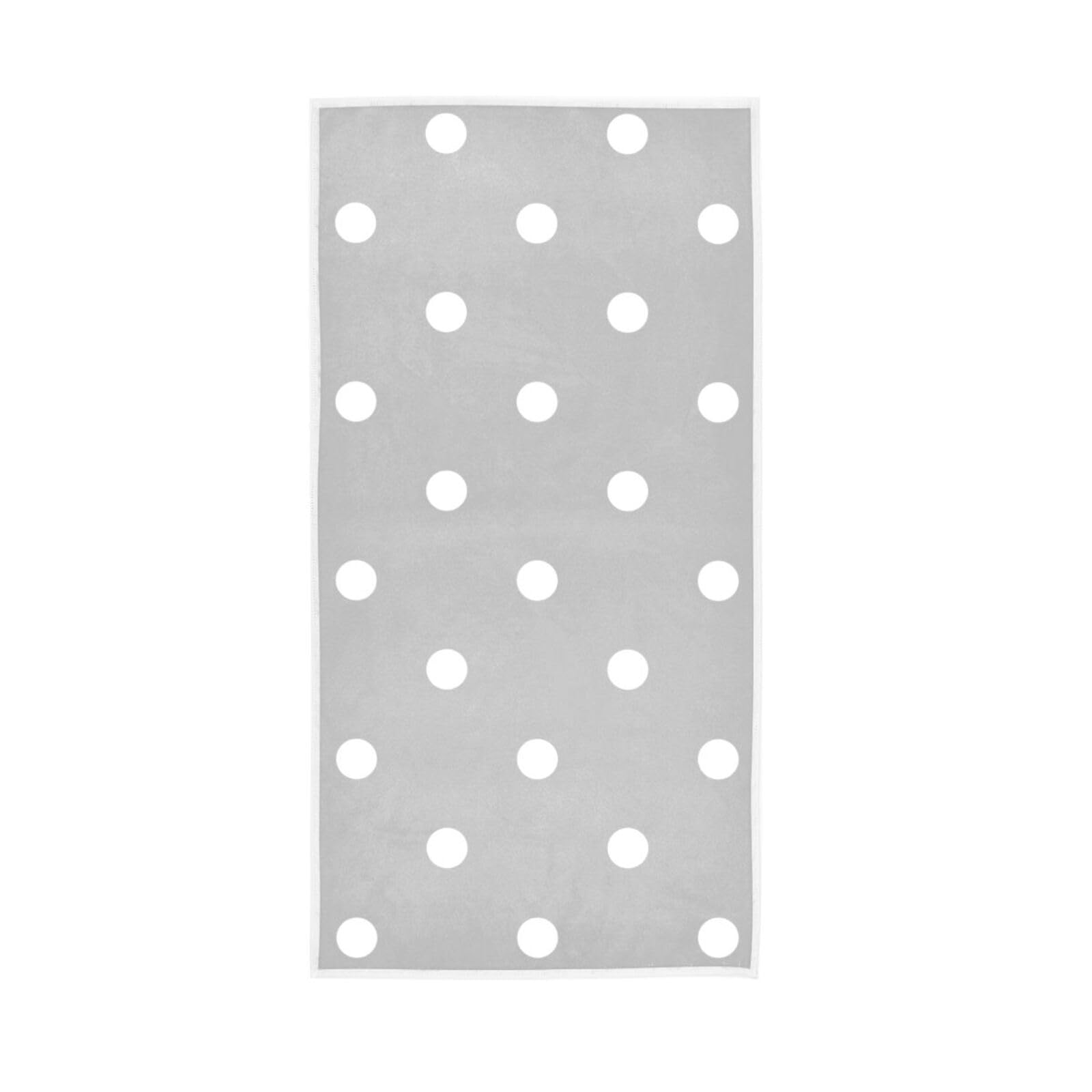 LSRCPD Hipster Grey White Polka Dot Hand Towels, 15 x 30 Inches Spa Towels for Bathroom, Bathroom Decorative Towels Cute Bath Towels