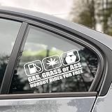 Gas, Grass or Ass Nobody Rides for Free JDM Funny Vinyl Decal Sticker 4x8' (White)