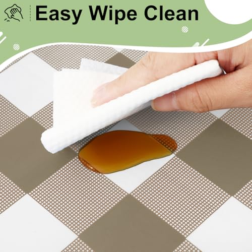 misaya 3 Packs Buffalo Disposable Table Cloth, 54 x 108 Inch Waterproof Plastic Tablecloth, Rectangle White and Khaki Checkered Table Covers for Picnic, Birthday, Party - Image 7