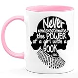 Never Underestimate a Girl With a Book Mug For Dorm Room Essentials For Girls and Back To School...