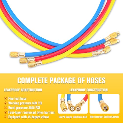 Set de Manómetros para AC R1234yf R134a - Manifold miniatura 5