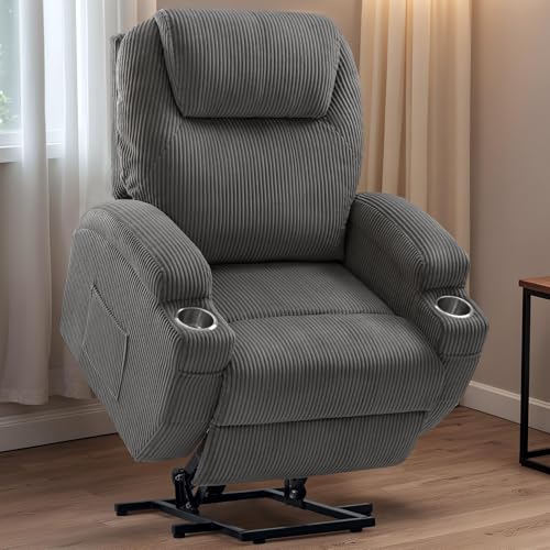 Sillón reclinable con reposapiés ajustable gris