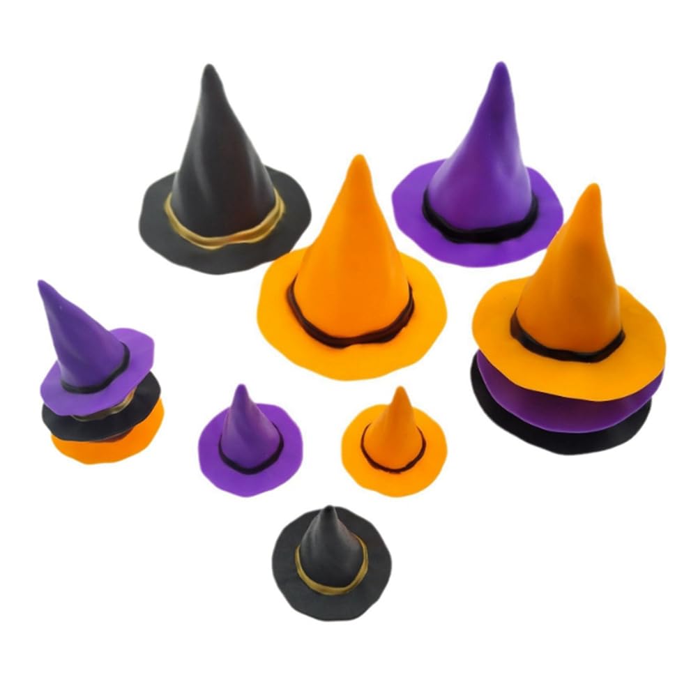 CTRLZS Mini Witch Hat Halloween Decor Miniature Hats Small for Cake Tiny Ornament House Plastic Decors Crafts Decoration