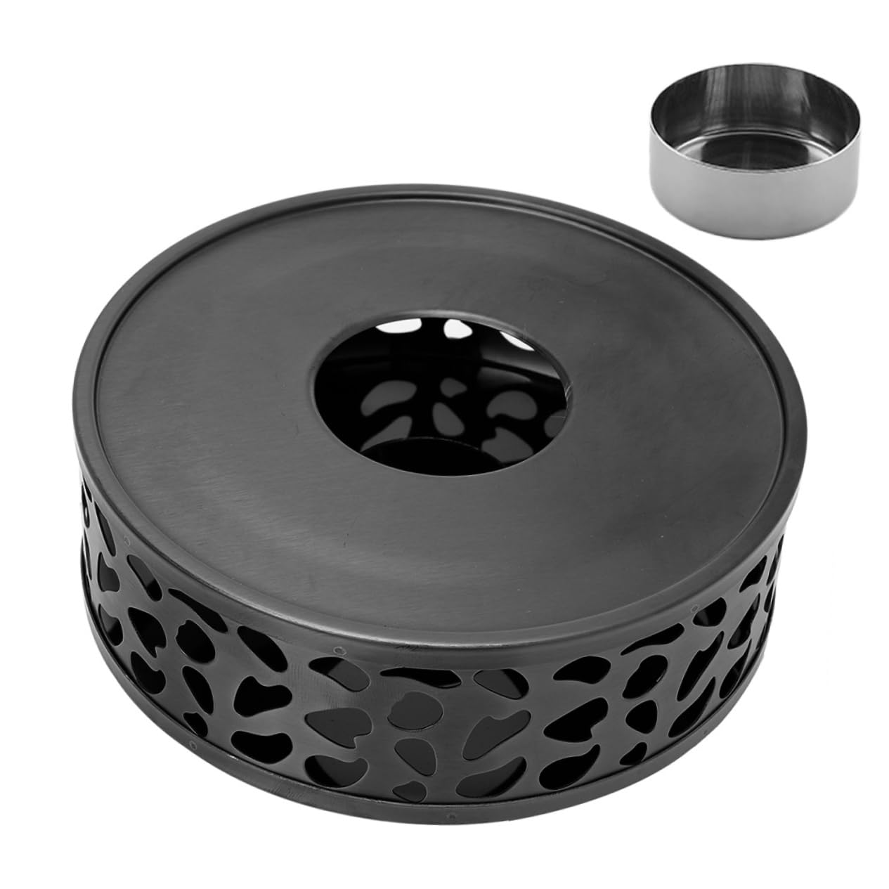 Ciieeo Stainless Steel Teapot Warmer Base Heating Stand for Teapots Pots and Food Versatile Tea Light Warming Heater for Home Use and Tea Lovers