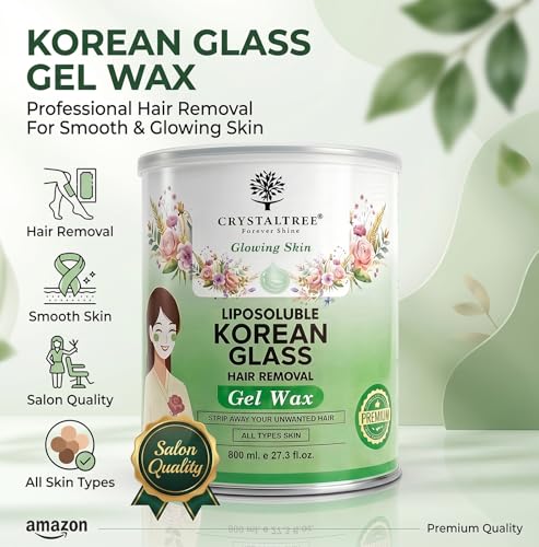 Image of Crystal Tree Korean Glass Hair Removal Wax 800ml | Liposoluble Gel Wax for Women & Men | Smooth Hair Removal for Arms, Legs, Underarms & Bikini Area | Salon Professional for All Skin Types