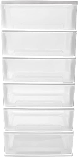 Miniatura 9 de Plastic Drawer Storage Organizer Rolling Cart, Vertical Storage Tower Container Unit Storage Bins 6-layer Organizer Mobile Clothes Storage Cabinet