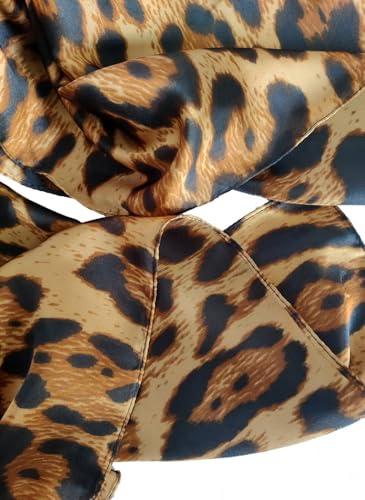 70x35in Women Leopard Animal Print Silk Head Hair Satin Scarf Wrapping Long Fall Winter Thin Lightweight Shawl Travel2