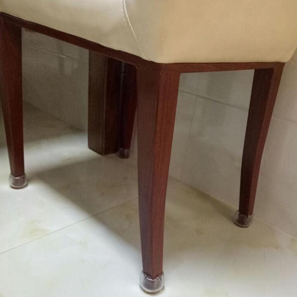 10 Pieces Clear Chair Leg Floor Protectors Furniture Pads Round Leg 17-21mm|Silicone Chair Leg Protectors (10 Pieces) – Anti-Scratch Furniture Cups with Felt Pads – Transparent Floor Guards