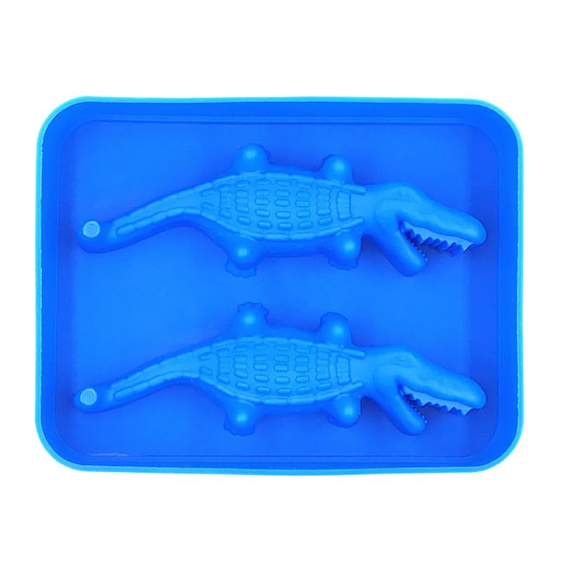 Molde de hielo de silicona Hemoton forma cocodrilo miniatura 4