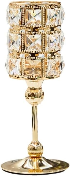 candle-holder Golden Crystal Candlestick Ornaments Light Luxury Home Table Candlelight Dinner Romantic Decoration Candle Holder candlestick(A)