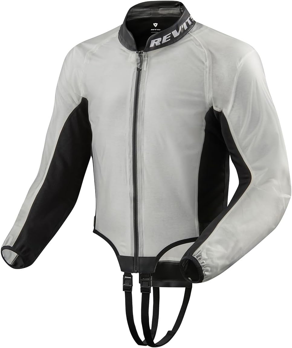 Trackmaster H2O Motorcycle Rain Jacket (Transparent/Black - Large)