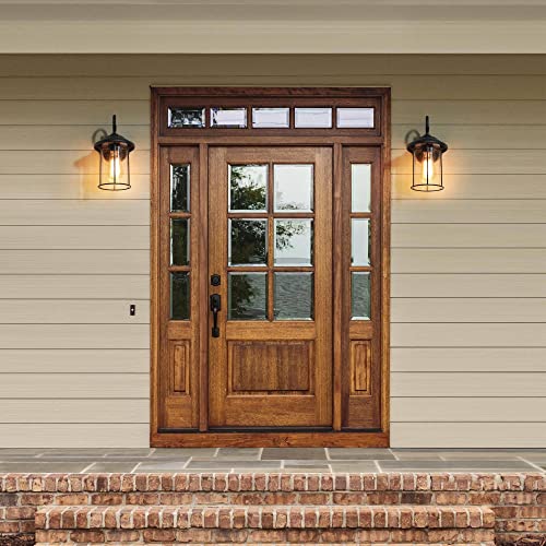 Uolfin Black Farmhouse Outdoor Wall Light, Exterior Waterproof Wall Lantern Sconces With Seeded Glass Shade, Anti-Rust Porch Light Fixtures For Patio, Yard, Garage, Front Door #TOP5