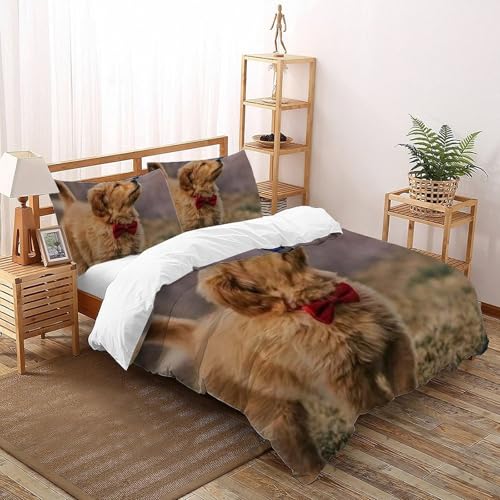 Parure de lit chiots imprimés : la douceur du microfibre