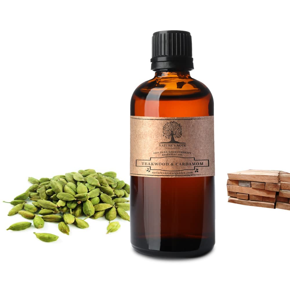 Teakwood & Cardamom Essential Oil - 100% Pure Grade Essential Oil by Nature's Note Organics - 1 Fl Oz