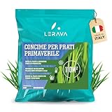LERAVA Concime Prato Primavera (110m²) - Fertilizzante per Prato Verde e Rigoglioso - Concime Azotato Antimuschio a Lenta Cessione - Rigenerazione e Nutrizione del Tappeto Erboso per Tutta la Stagione