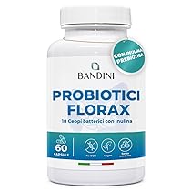 Bandini® FLORAX PROBIOTICS | Fermenti Lattici Probiotici per l’intestino – 20 Miliardi UFC – 18 Ceppi Batterici tra cui Lactobacillus, BifidoBacterium – Probiotico naturale – 60 Capsule per 60 Giorni