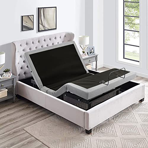 Image of Irvine Home Collection King Adjustable Bed Base, Loaded Features, Zero Gravity, Anti-Snore, Programmable Memory Positions, Full Body Massage, USB, Under Bed Lighting, Remote Flashlight