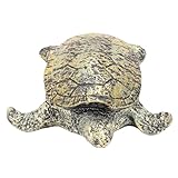 Schildkröten-Schlüsselversteck, 12 x 11 x 3,8 cm, Ersatzschlüsselhalter aus Kunstharz für den Außenbereich, für Garten, Hof, Terrasse