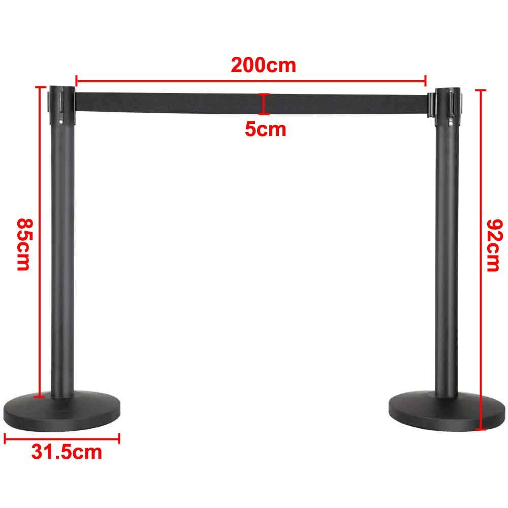 Yaheetech Barrière de Guidage Rétractable 8 Poteaux avec Corde 2M Système de Balisage